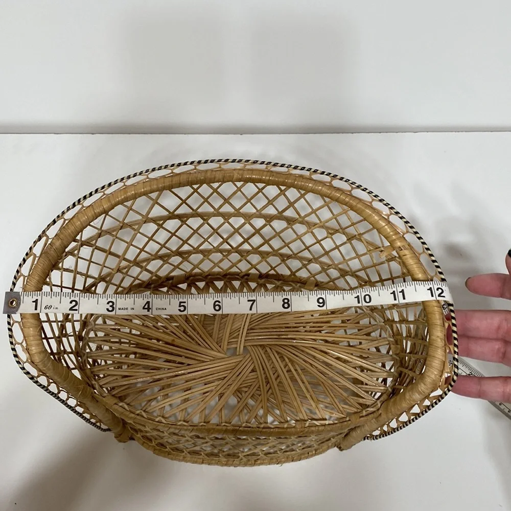 Woven Rattan Basket - Natural Brown